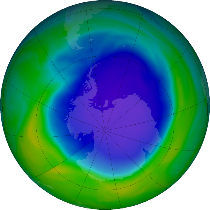 Antarctic ozone map for 05 November 2022